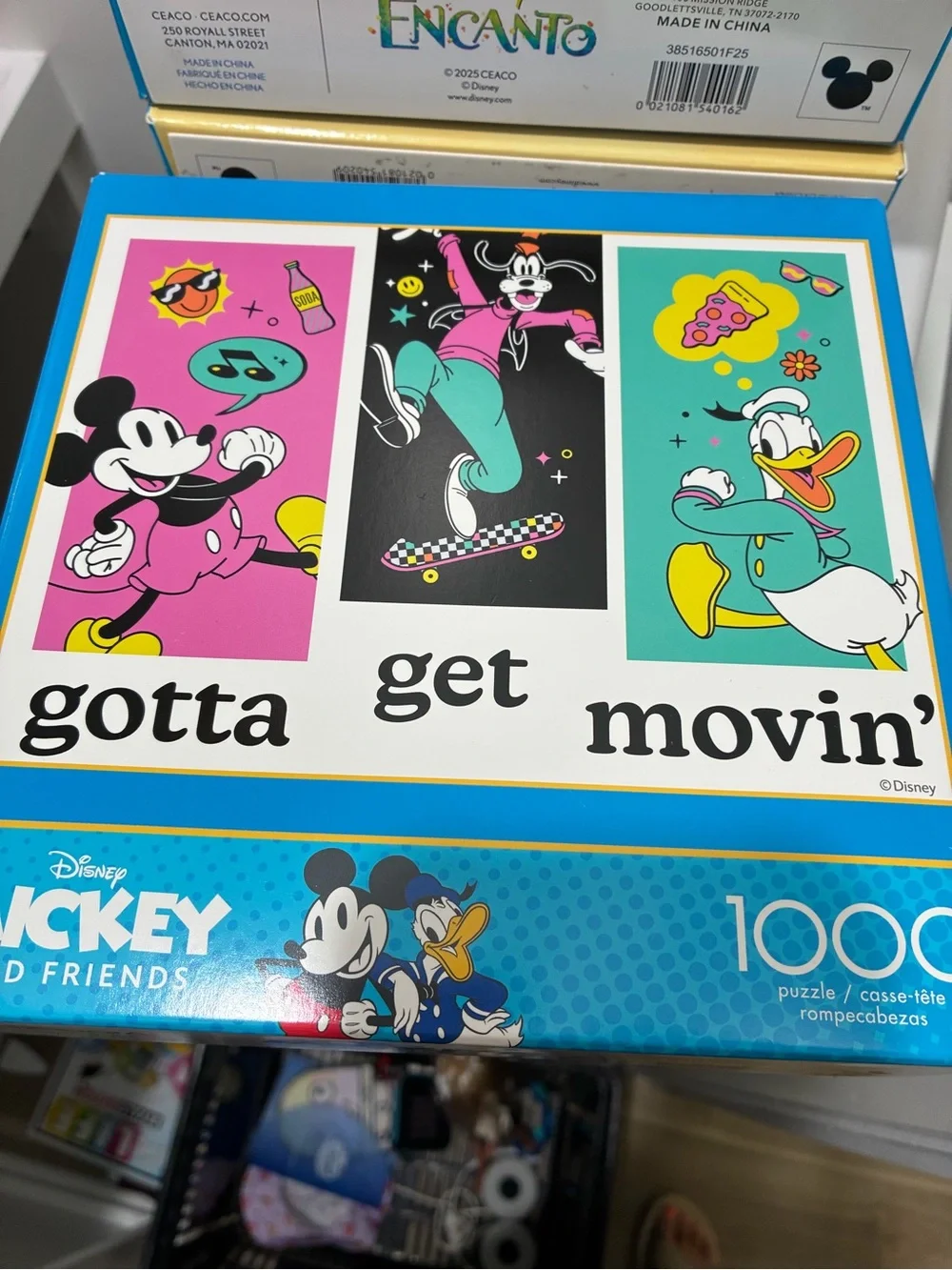 Disney Pop-Art Mickey & Friends Puzzle — Pink, Teal, Black, Yellow